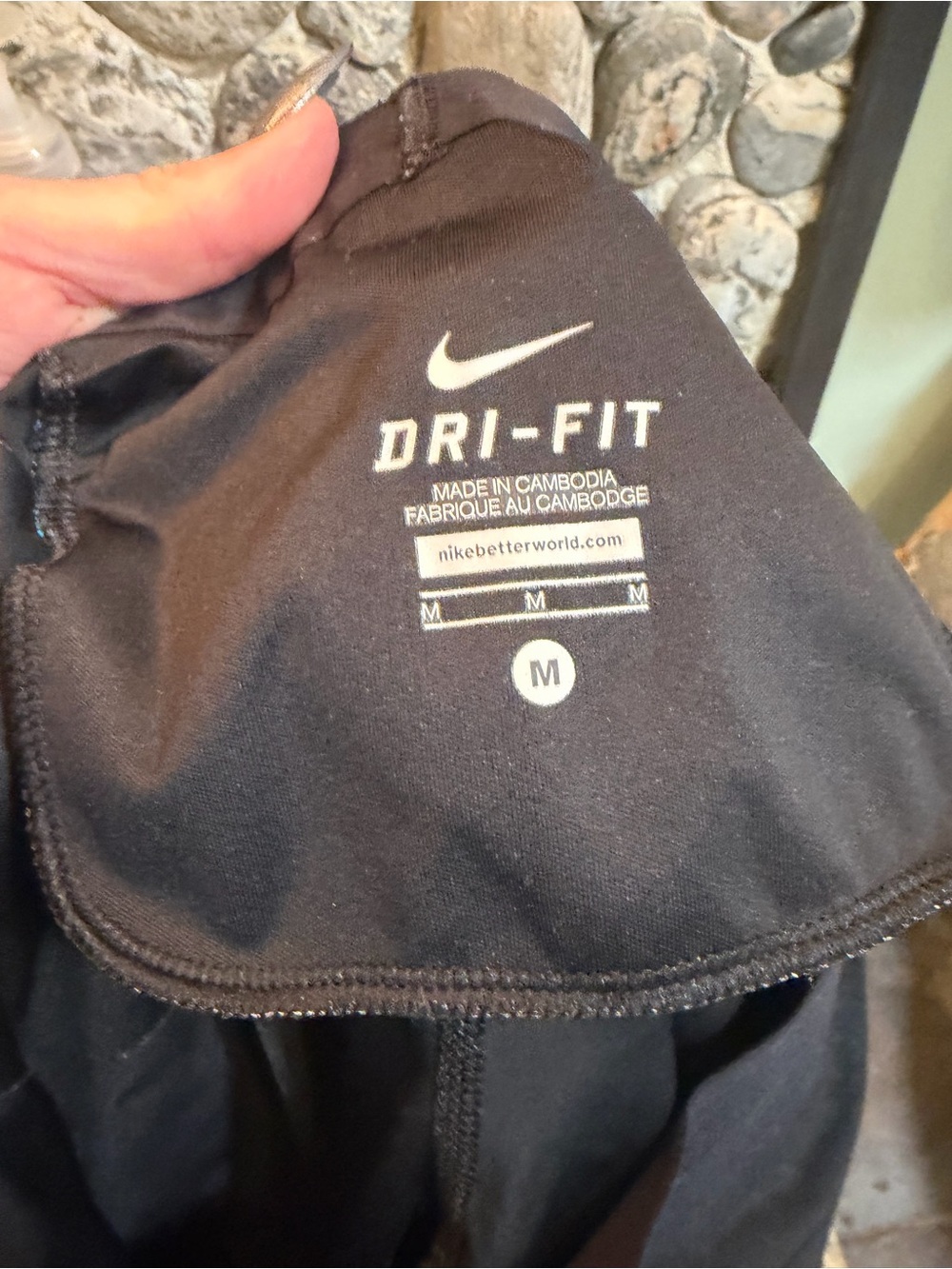 Nike Black Leggings with Bright Blue Zipper Accent - Picture 4 of 4